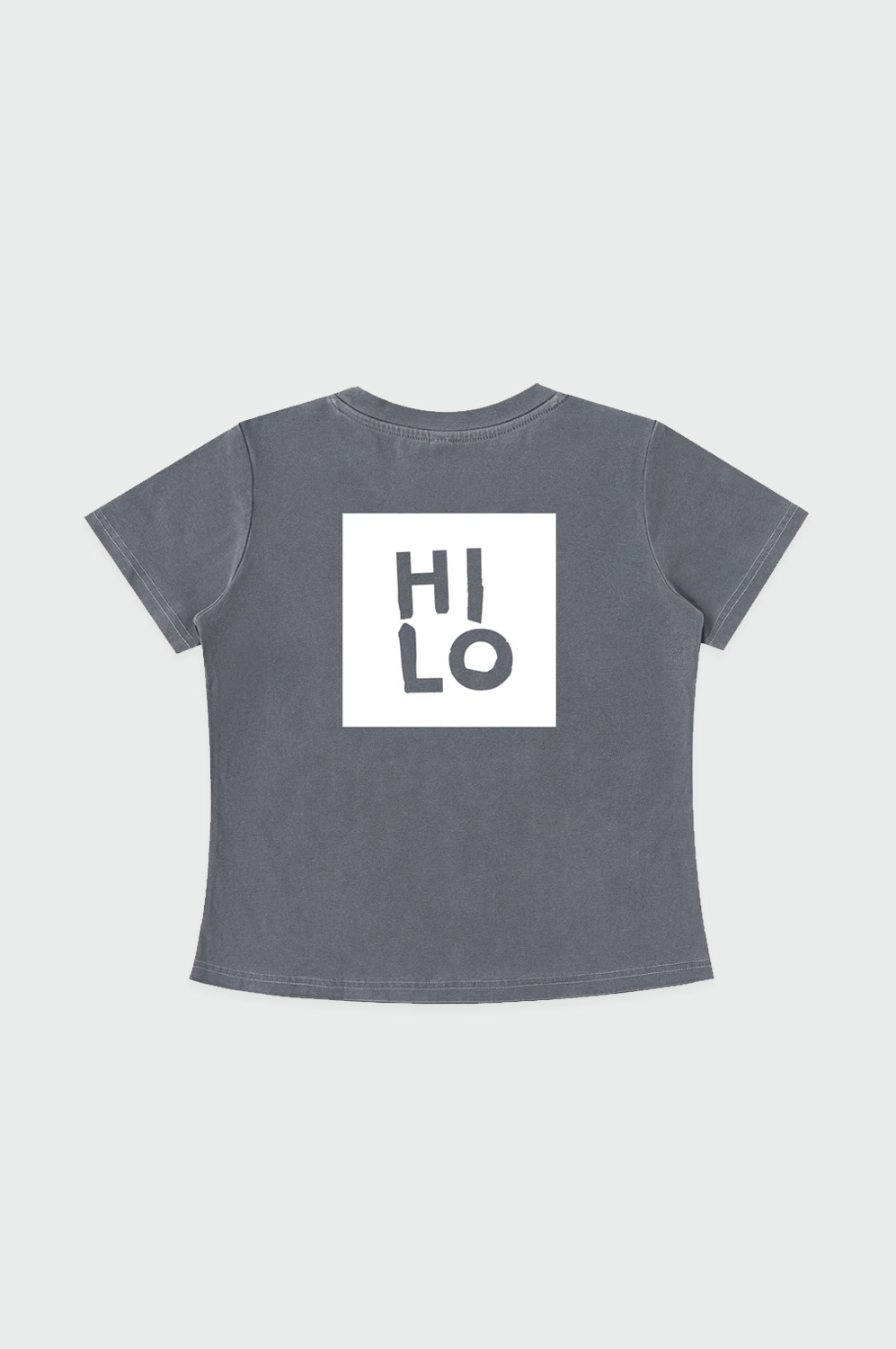 London Workshop women's HILO Square Vintage Wash Slim Fit T-shirt Grey