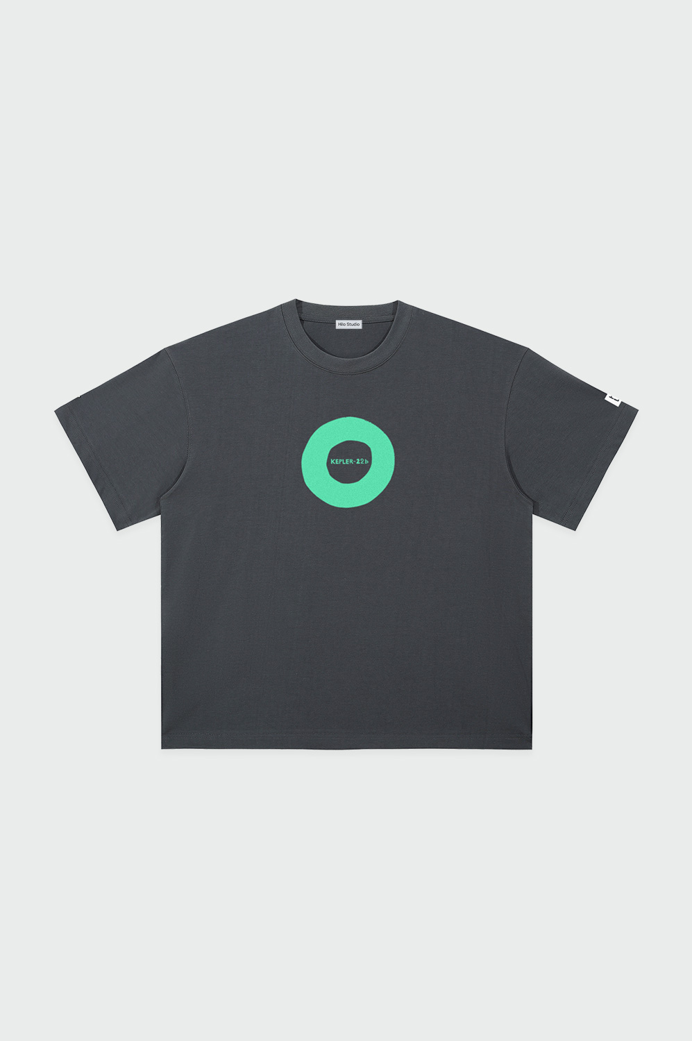 Kepler-22b Heavyweight Drop Shoulder Cotton T-Shirt Grey